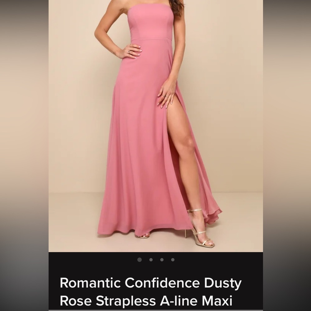 Dusty Rose Maxi Dress with Slit